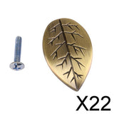 Maxbell 22xTree Leaf Shaped Wardrobe Door Knob Retro Cabinet Door Pull Handle Bronze