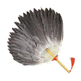 Maxbell Maxbell Ancient Chinese Zhuge Liang Feather Fan Decor Men for Festival Dance Holiday Style A