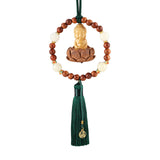 Maxbell Car Rearview Mirror Pendant Lucky Decor for Friend Wall Feng Shui Decor Green Tassel