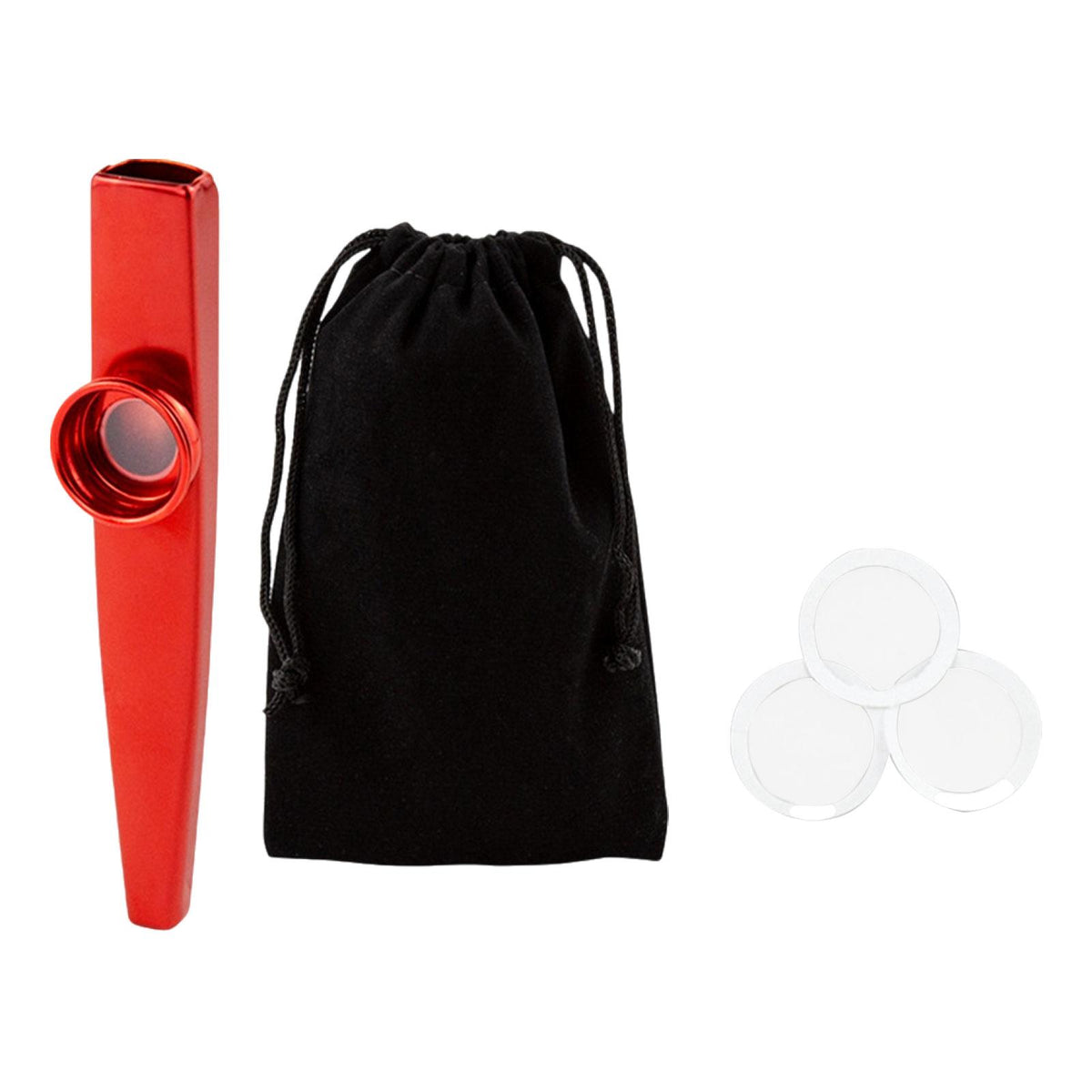 Maxbell Kazoo Flute Portable Education Gift with Storage Pouch for Children Beginner red