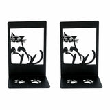 Maxbell 2Pcs Cat Bookends Nonskid Cartoon Book Holders for Shelves Table Living Room Style C
