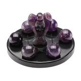 Maxbell 3D Crystal Qixing Array Ornament Cut Glass Miniature Desktop Decor Purple