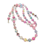 Maxbell Beaded Phone Charms Strap Phone Charm Chain for Birthday Gift Backpack Women PInk