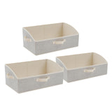 Maxbell 3 Pieces Foldable Clothing Storage Bins with Handles for Clothes Closet Toys Beige