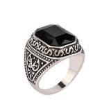 Maxbell Black Mosaiced Rhinestone Ring Pattern Carved Bridal Party Rings Unisex 19mm - Aladdin Shoppers