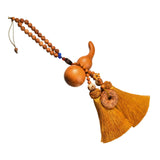 Maxbell Car Pendant Gourd Statue Beaded Universal Wooden Car Mirror Interior Pendant yellow