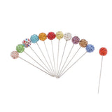 Maxbell 24 Pcs Multicolor Rhinestone Dressmaker Pins DIY Sewing Quilting Accessories
