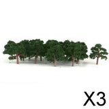 Maxbell 3x25 Pcs Scenery Landscape Train Model Trees Scale 1/300 Dark Green