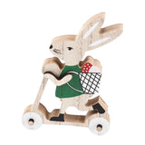 Easter Tiered Tray Decor Wood Rabbit Minimalist Bunny for Mantle Shelf Party Green