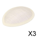 Maxbell 3xTearDrop Hat Fascinator Millinery Base Beige