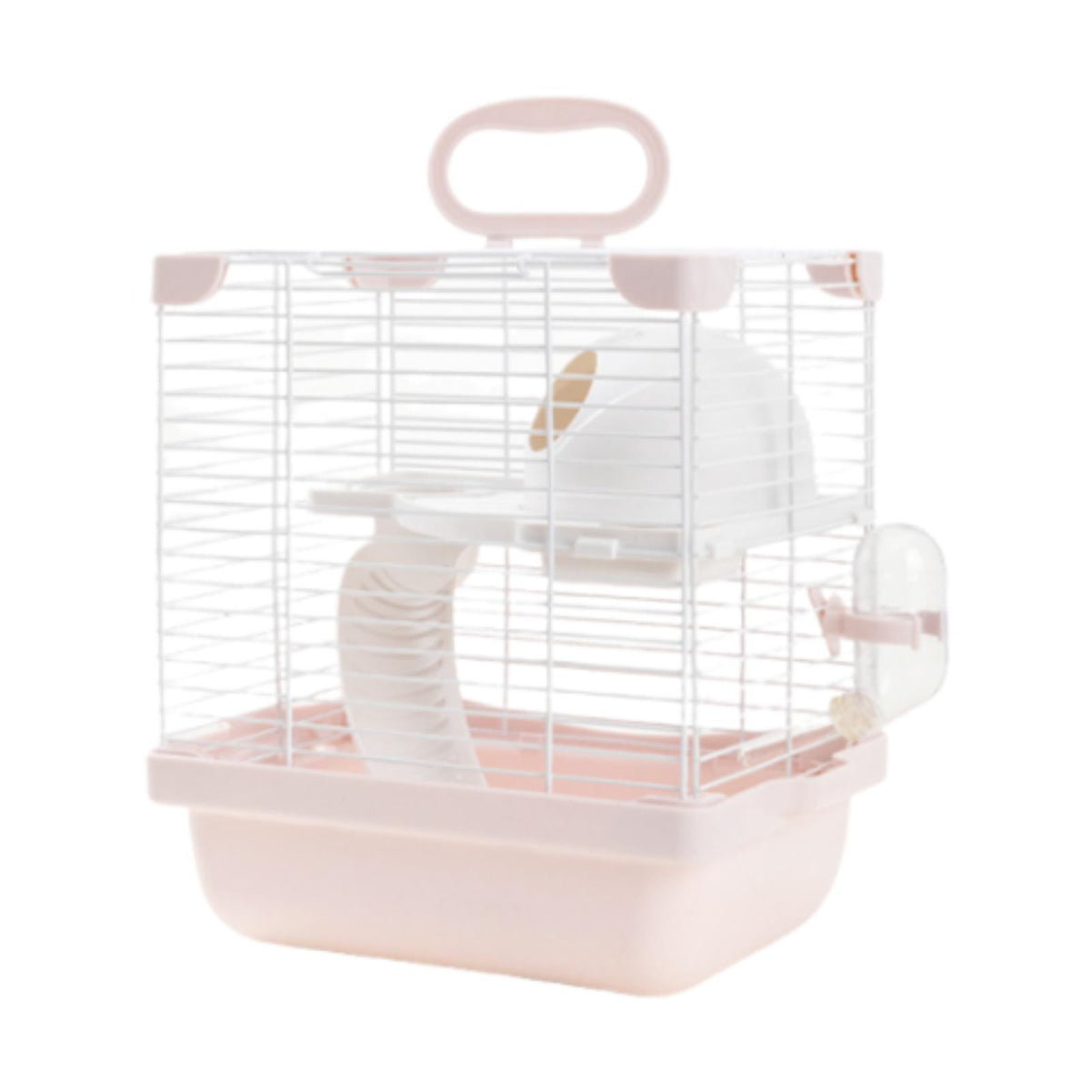 Maxbell 2 Layers Hamster Habitats Cage High Chassis Design Multipurpose 7.4x9x11inch Pink