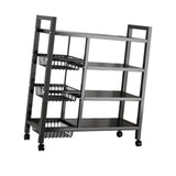 Maxbell Storage Shelves with Wheels Metal Shelving Rack for Basement Bathroom Pantry 90cmx108cm