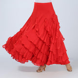Maxbell Flamenco Ballroom Dance Costume Waltz Big Swing Long Skirt Dress Black - Aladdin Shoppers