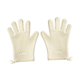 Maxbell Silicone Oven Mitts Easy to Use Kitchen Mitts for Barbecue Camping Microwave 27.5 cmx20 cm Beige