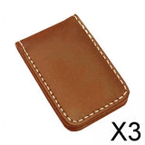 Maxbell 3xMagnetic Money Clip Dollar Cash Clamp Card Holder Wallet Brown_60x41x8mm