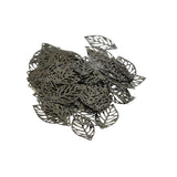 Maxbell 100pcs Pierced Tree Leaves Charm Pendant Jewelry Making Home Decor Jet Black - Aladdin Shoppers