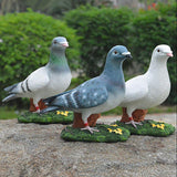 Maxbell 3Pcs Animal Garden Sculpture Resin Dove Home Craft Ornament Dove Decor