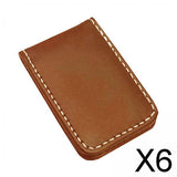 Maxbell 6xMagnetic Money Clip Dollar Cash Clamp Card Holder Wallet Brown_60x41x8mm