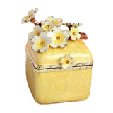 Maxbell Artistic Enamel Trinket Box Ring Box for Rings Earrings Home Decoration Yellow