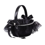Wedding Flower Girl Basket Bridal Accessory Multipurpose Handbasket Romantic Style B