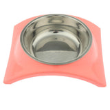 Maxbell Maxbell Pet Dog Dual-Use Food Bowl Pet Slip and Leakproof Bowl Stainless Steel Pink