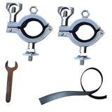 2Pcs Roof Rack Shovel Mount 28-33mm Bracket for Pickups Travelling Road Trip Silver