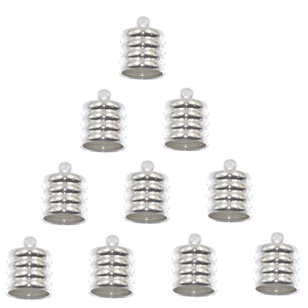 Maxbell Maxbell 10 Brass End Cap Mesh Kumihimo Cord for Bracelet Jewelry DIY Making Silver