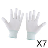 Maxbell 7x1 Pair Nylon Quilting Gloves for Machine Quilters Quilting Sewing M White