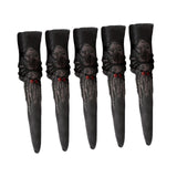 Maxbell 5 Pieces Witch Nails Fake Witch Fingers for Dress up Masquerade Role Playing Black