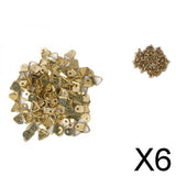 Maxbell 6x100Pcs Small Triangle D-Ring Picture Frame Hangers Single Hole with Screws
