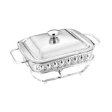 Maxbell 1.8L Buffet Server Warming Tray with Lid Sturdy for Parties Buffet Food Tray Silvery