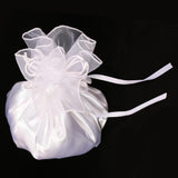 30xWedding Bridal Faux Pearl Mesh Satin Dolly Flower Bag Handbag Wedding Party