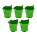 Maxbell 5x Galvanized Metal Buckets Container Rustic Party Favors Sturdy Ice Buckets Green