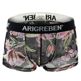 Maxbell Maxbell Mens Sexy Sheer Mesh Net Underwear Boxer Briefs Flower Underpants XL 4