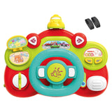 Electric Steering Wheel Toy Mini Pretend Play Driving Toy Kids Baby Toddlers red base