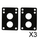 Maxbell 3xSkateboard Riser Pads Pair of Risers Longboard Shock Pads Black 6mm A
