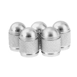 Maxbell Maxbell 5 Pieces Aluminum Bicycle Bike Schrader Air Valve Dust Cap Cover Silver