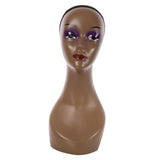 Maxbell Bald Manikin Head Wig Display Stand for Beauty Accessories Necklaces Jewelry Red Lip