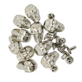 Maxbell 10 Sets Skull Studs Rivets Punk Rock DIY Spikes Shoes Bags Decor Silver - Aladdin Shoppers