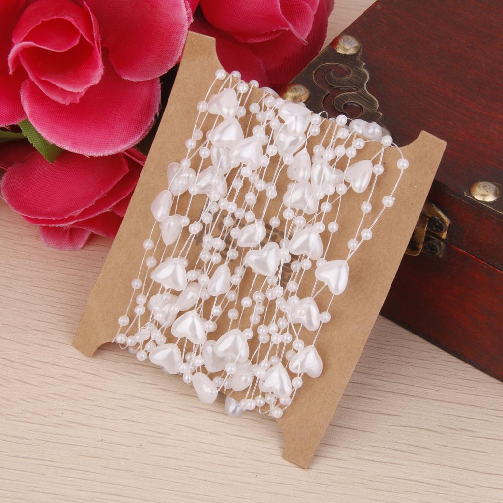 Maxbell Maxbell 5M White Heart and Round Beads Chain for DIY Crafts Decor