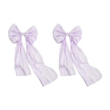 Maxbell 2 Pieces Satin Ribbons Gift Accessories Wide for Holiday Bridal Shower Party Purple