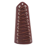 Maxbell 4xLeather Gauntlet Wristband Lace up Wrist Guard for Men Women Cosplay Brown