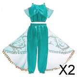 Maxbell 2xJasmine Princess Costumes Little Girls Fancy Dress up Cosplay Costume  140cm