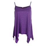 Maxbell Maxbell Women Sexy Spaghetti Strap Tank Tops V Neck Pleated Camisole Purple S