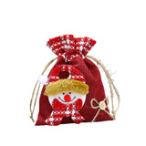 Christmas Drawstring Gift Bag Red for Family Gatherings Supplies Party Favor S  snowman