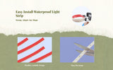 Light-emitting diode strip lights, waterproof silicone shine, waterproof IP68, 24V, outdoor pool White 400cm