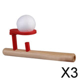 Maxbell 3xClassic Wooden Games Floating Ball Blow Pipe & Balls Blowing Toys
