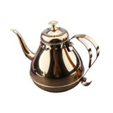 Maxbell Oil Dispenser Pots Oil Container Refillable Stainless Steel Long Spout Kettle Gold