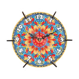 Maxbell 5D Diamond Craft Clock Mandala Floral Clock Tabletop Clock for Bedroom Decor Style A