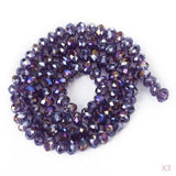 Maxbell 3x 100pcs Violet Crystal Glass Faceted loose Beads 4x6mm